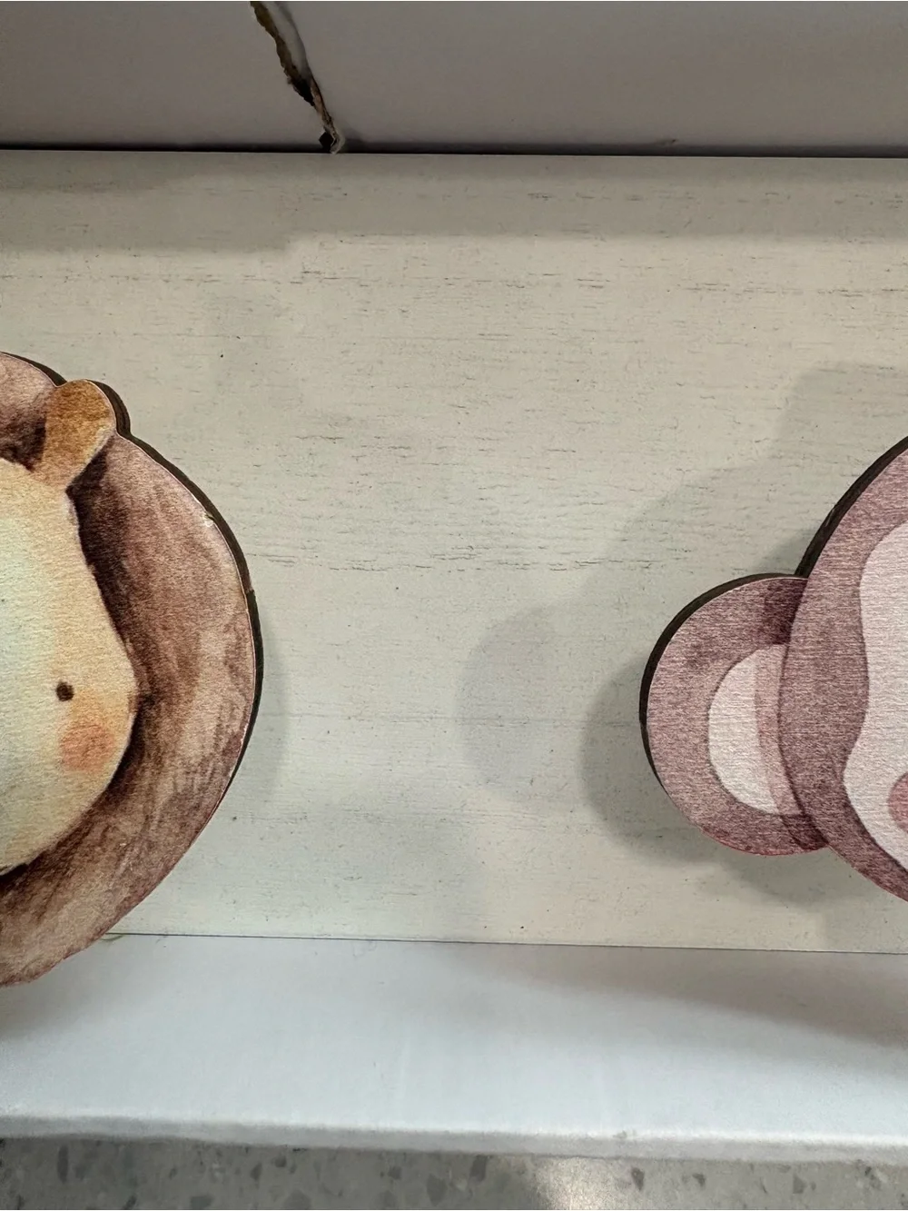 NEW Nursery Animal Wall Hook Rail in White Wash and Adorable Animal Friends